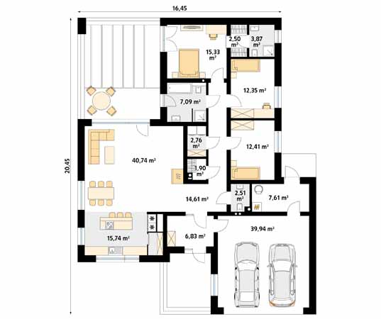 Projekt domu Cytrus 5 - rzut parteru