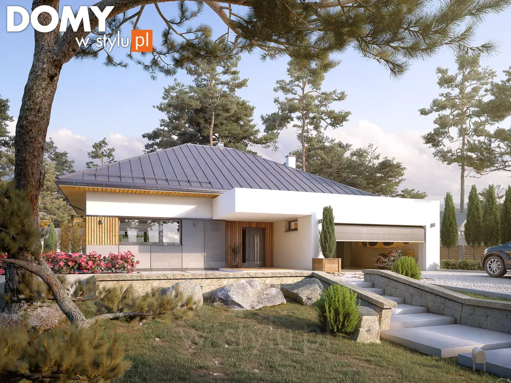 Nowoczesny projekt domu parterowego Cytrus 5 - wizualizacja frontowa