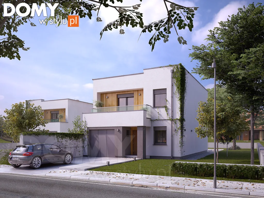 Nowoczesny projekt domu piętrowego Dąb W - wizualizacja frontowa