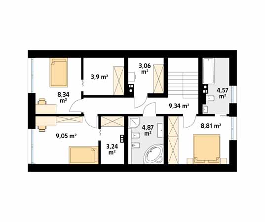 Projekt domu Daktyl - rzut poddasza