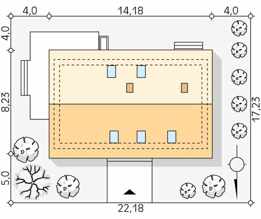 Projekt domu Daktyl - usytuowanie na działce