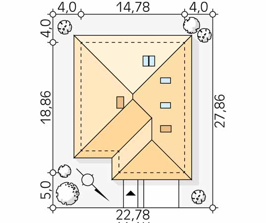 Projekt domu Decyma 11 - usytuowanie na działce