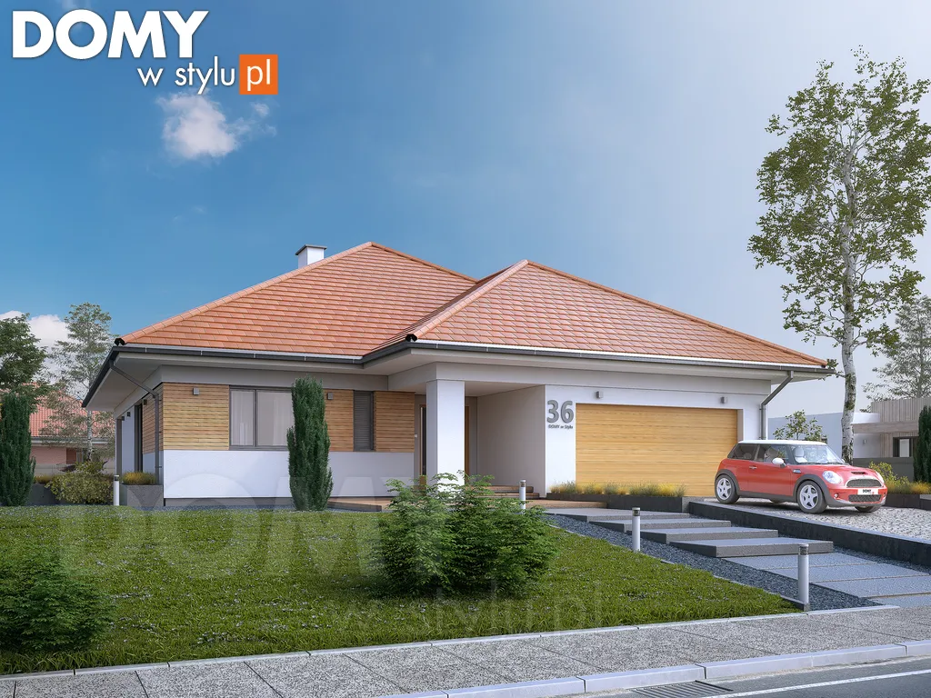 Nowoczesny projekt domu parterowego Decyma 11 - wizualizacja frontowa