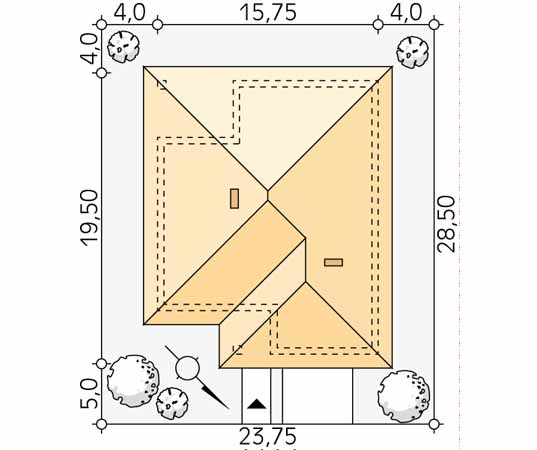 Projekt domu Decyma 12 - usytuowanie na działce