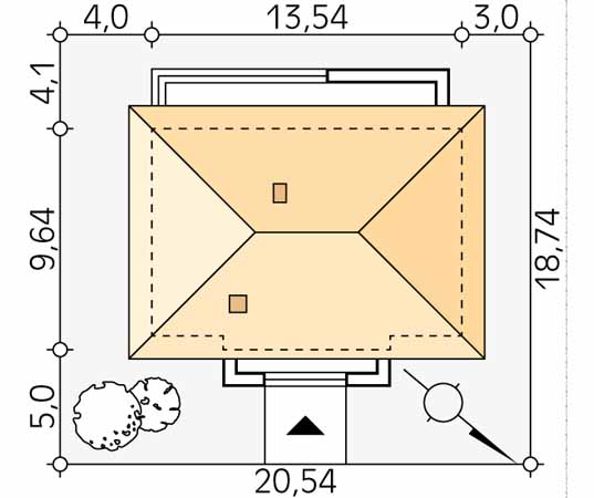 Projekt domu Decyma 2 - usytuowanie na działce