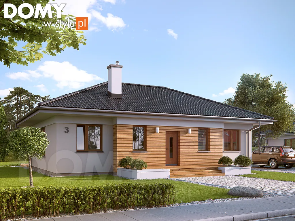 Nowoczesny projekt domu parterowego Decyma 2 - wizualizacja frontowa