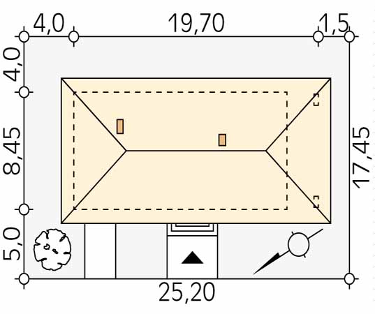 Projekt domu Decyma 4 - usytuowanie na działce