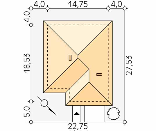 Projekt domu Decyma 5 - usytuowanie na działce