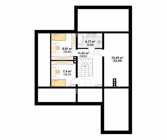 Projekt domu Decyma 7 - rzut poddasza