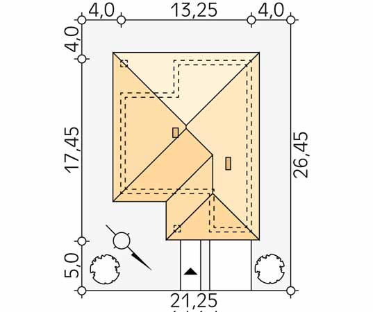 Projekt domu Decyma 7 - usytuowanie na działce