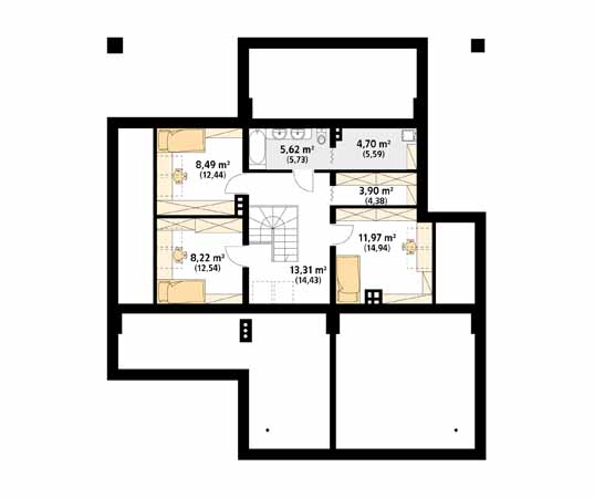Projekt domu Decyma 8 - rzut poddasza