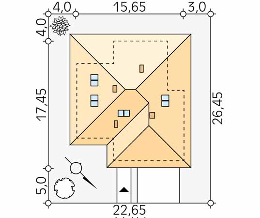 Projekt domu Decyma 8 - usytuowanie na działce