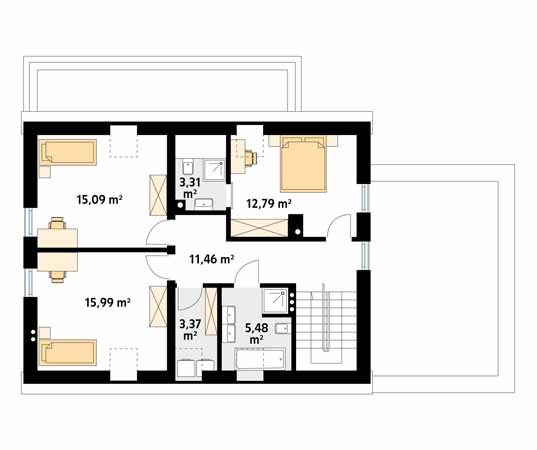 Projekt domu Denar - rzut poddasza