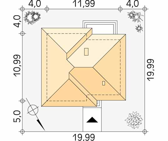 Projekt domu Dorota - usytuowanie na działce