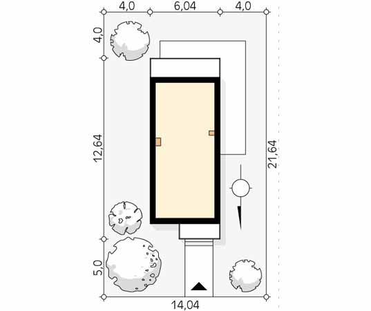 Projekt domu Dracena W - usytuowanie na działce