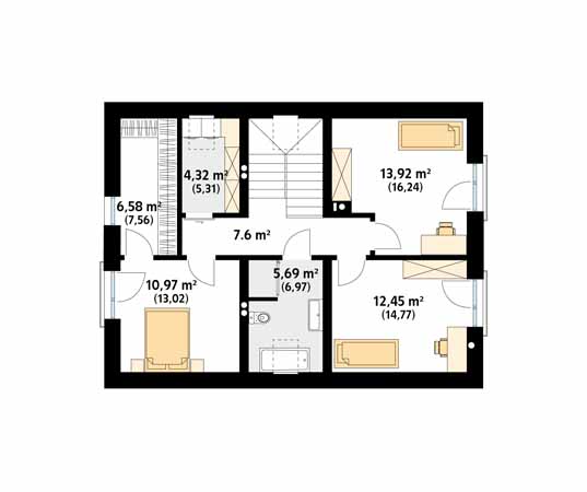 Projekt domu Drops - rzut poddasza