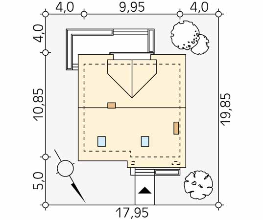 Projekt domu Drozd 2 - usytuowanie na działce