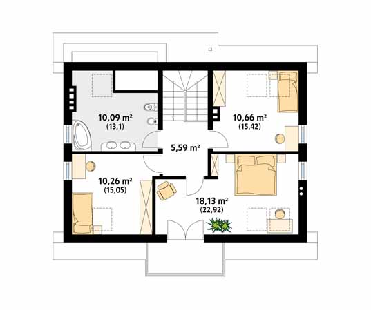 Projekt domu Dudek 2 - rzut poddasza