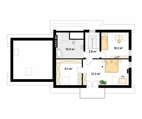Projekt domu Dudek 3 - rzut poddasza