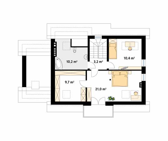 Projekt domu Dudek 4 - rzut poddasza
