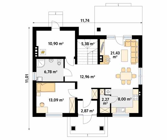 Projekt domu Dudek 5 - rzut parteru
