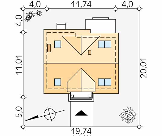 Projekt domu Dudek 5 - usytuowanie na działce