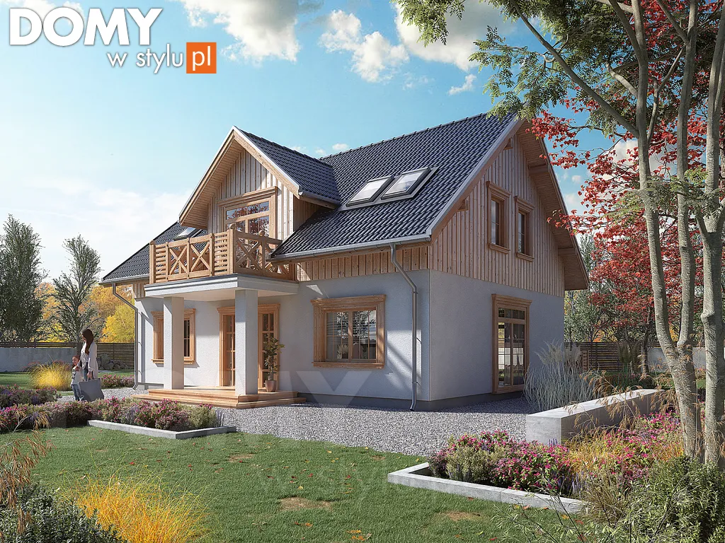 Projekt domu z poddaszem Dudek 5 - wizualizacja frontowa