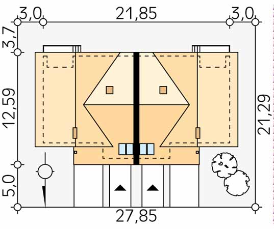 Projekt domu Duet - usytuowanie na działce