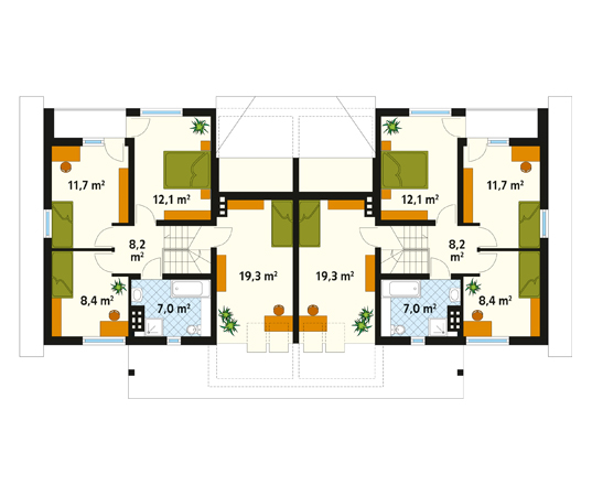 Projekt domu Duet 2 - rzut poddasza