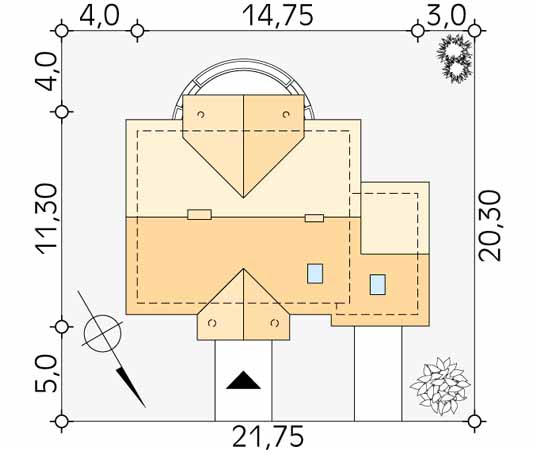 Projekt domu Eko 2 - usytuowanie na działce