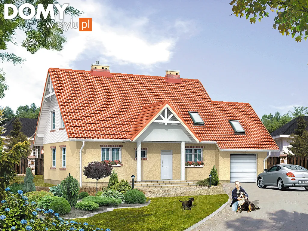 Projekt domu z poddaszem Eko 2 - wizualizacja frontowa