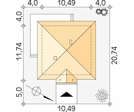 Projekt domu Elka - usytuowanie na działce