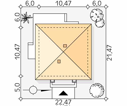 Projekt domu Elka 2 dr-ST - usytuowanie na działce