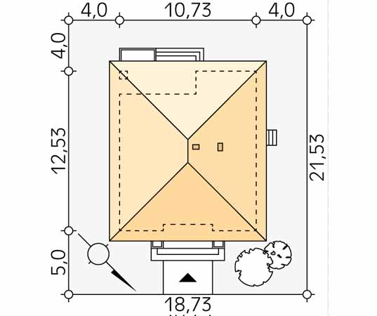Projekt domu Elka 3 - usytuowanie na działce