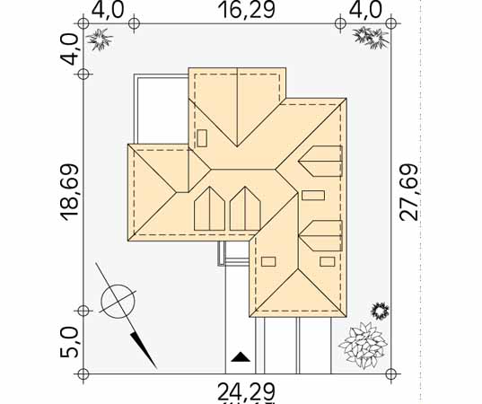 Projekt domu Etiuda 2 - usytuowanie na działce
