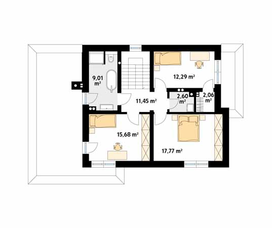 Projekt domu Fen - rzut piętra