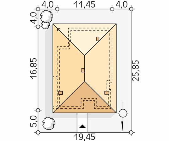 Projekt domu Feniks 3 - usytuowanie na działce