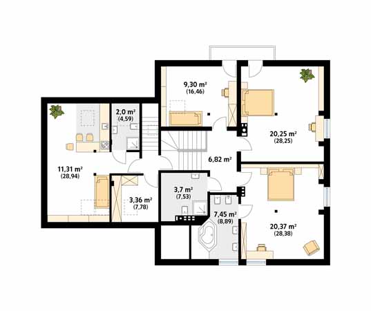 Projekt domu Feria dr-B - rzut poddasza