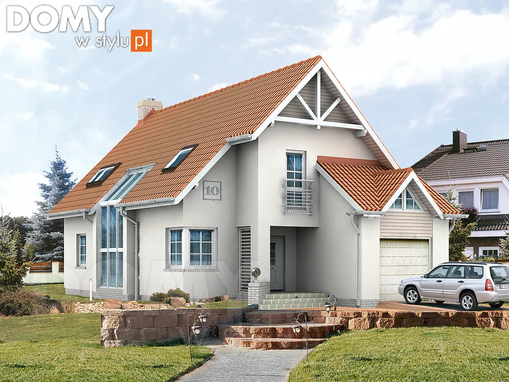 Projekt domu Fiołek - wizualizacja frontowa