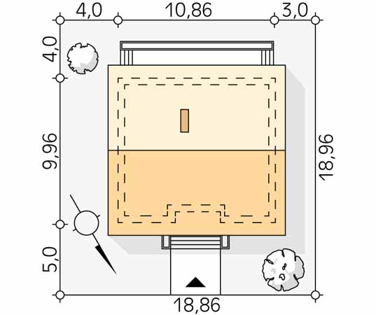 Projekt domu Fistaszek - usytuowanie na działce