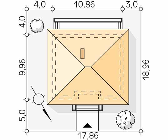 Projekt domu Fistaszek 2 - usytuowanie na działce