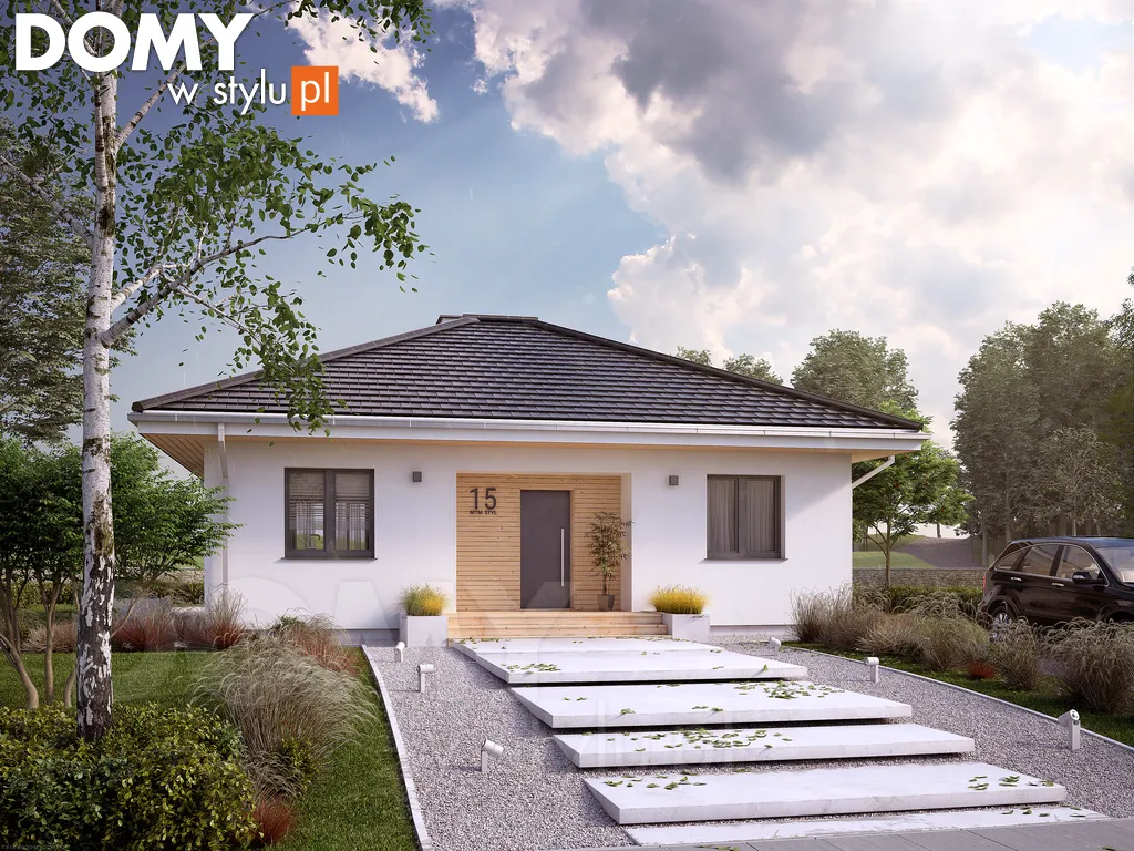 Nowoczesny projekt domu parterowego Fistaszek 2 - wizualizacja frontowa