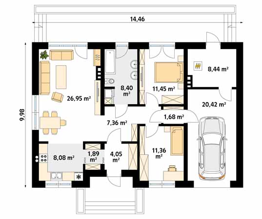 Projekt domu Fistaszek 3 - rzut parteru