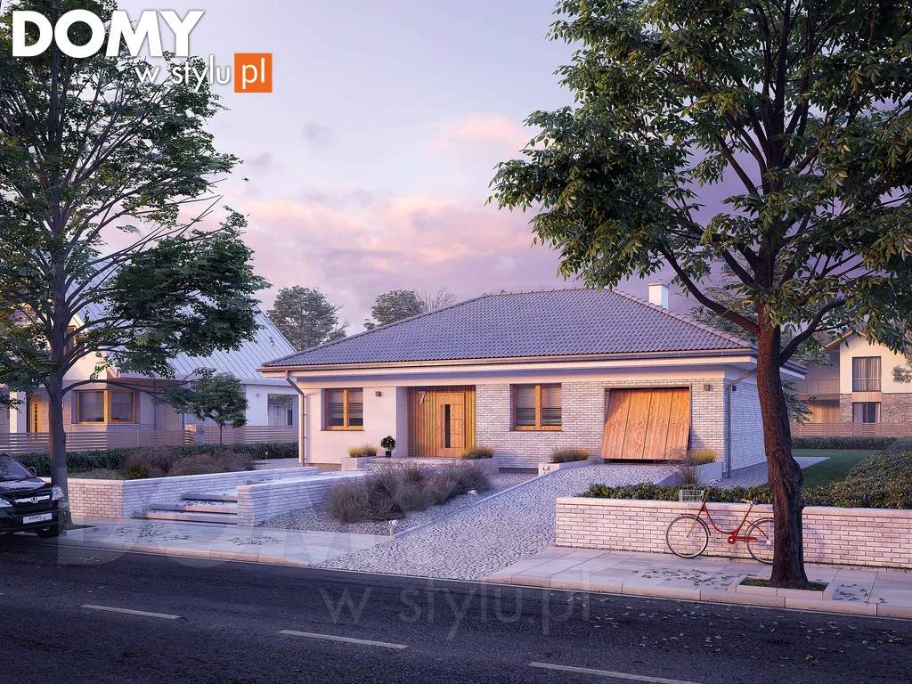 Nowoczesny projekt domu parterowego Fistaszek 3 - wizualizacja frontowa