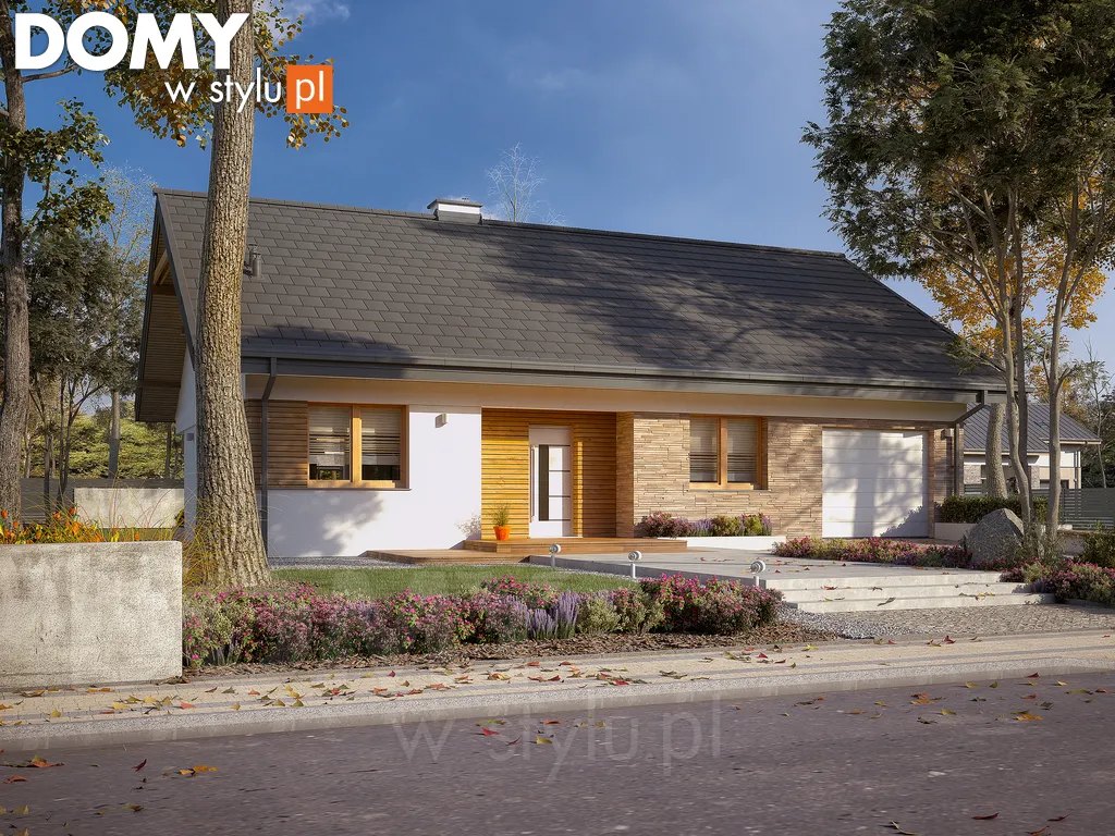 Nowoczesny projekt domu parterowego Fistaszek 7 - wizualizacja frontowa