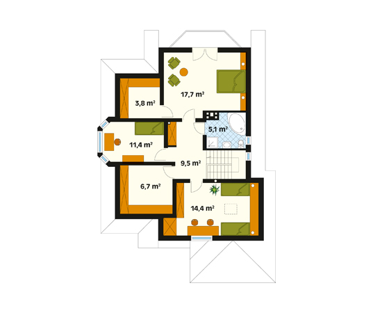 Projekt domu Forte - rzut poddasza