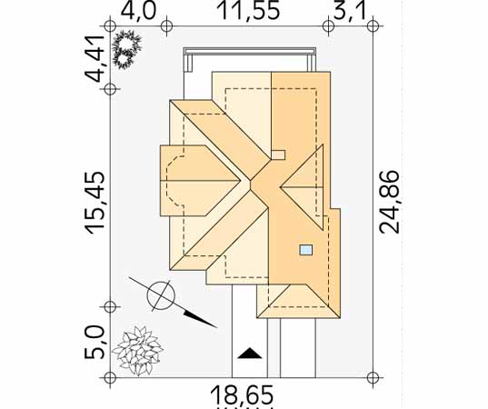 Projekt domu Forte - usytuowanie na działce