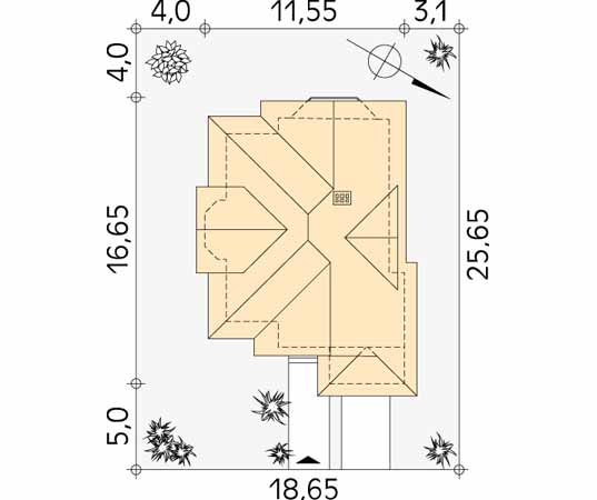 Projekt domu Forte 2 - usytuowanie na działce