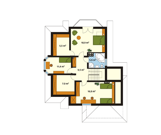 Projekt domu Forte 3 - rzut poddasza