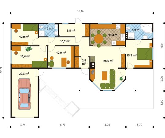 Projekt domu Fraza dr-S - rzut parteru